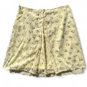 Odille Vintage Cottagecore Floral Feminine Lace Yellow Skirt Lined 6
